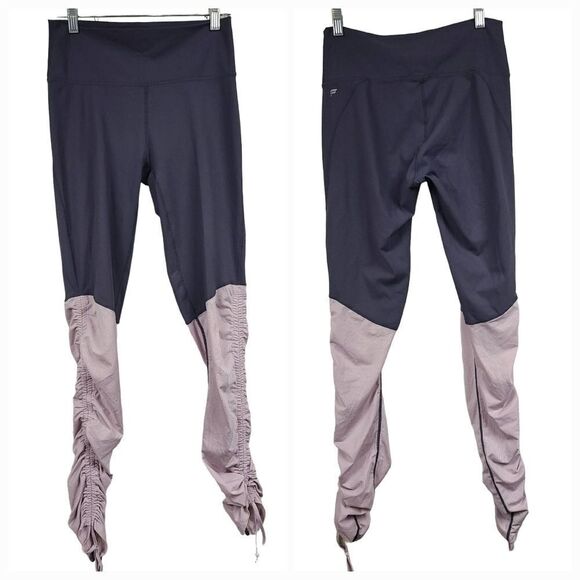 Fabletics Gray Ruched Leggings Powerform Foldover PureLuxe Pink Mesh Women's M - Picture 2 of 9